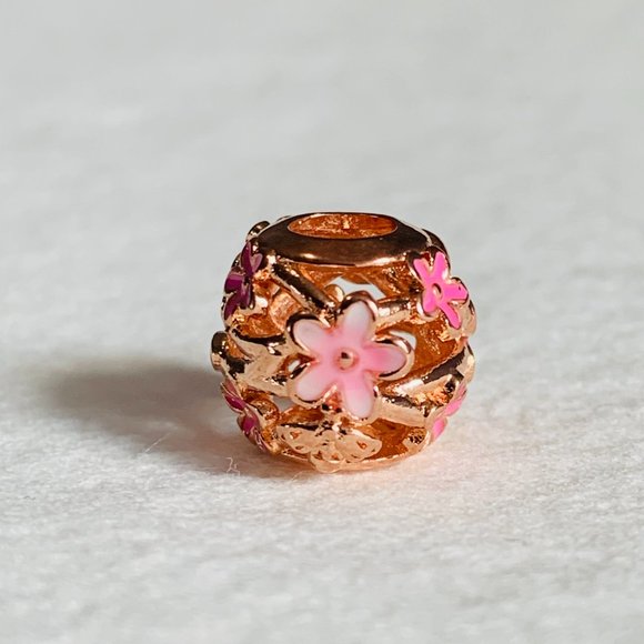 NEW Authentic Pandora ROSE GOLD Openwork Pink Daisy Flower Charm - Picture 2 of 7